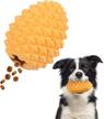 indestructible natural rubber pinecone dog chew toy for medium to large breeds - dryen tough and durable teeth cleaning interactive treat ball in yellow, 86x114mm logo