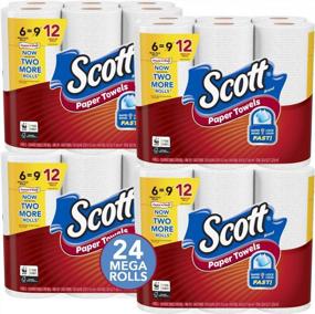 img 1 attached to Scott Paper Towels Choose-A-Sheet Mega Plus Rolls, 4 Packs Of 6 (24 Total), White