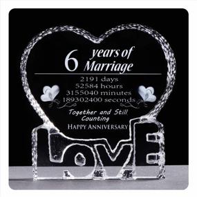 img 4 attached to 6Th Year Wedding Anniversary Keepsake Gift For Her/Him - YWHL Crystal Sculpture