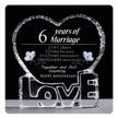 6th year wedding anniversary keepsake gift for her/him - ywhl crystal sculpture logo
