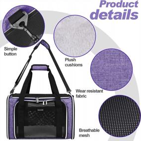 img 1 attached to Airline Approved Soft-Sided Pet Carrier For Small To Medium Cats, Dogs And Puppies - Foldable And Collapsible Dog Carrier And Cat Travel Bag By BAGLHER In Purple