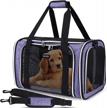 airline approved soft-sided pet carrier for small to medium cats, dogs and puppies - foldable and collapsible dog carrier and cat travel bag by baglher in purple logo
