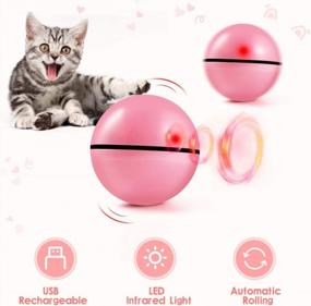 img 1 attached to Увеличьте игровое время вашего кошачьего с помощью самовращающегося светодиодного игрушечного мячика для кошек - идеальный подарок для любителей кошек!