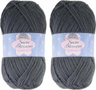 jubileeyarn snow blossom yarn in charcoal - 2 skeins of dk weight wool - perfect for your next knit or crochet project! logo