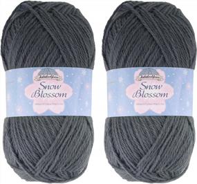 img 4 attached to JubileeYarn Snow Blossom Yarn In Charcoal - 2 Skeins Of DK Weight Wool - Perfect For Your Next Knit Or Crochet Project!