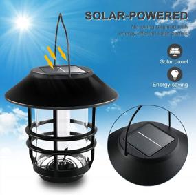 img 1 attached to 2 Pack Of Otdair Solar Wall Lanterns With Flickering Flames For Outdoor Lights, Hanging Solar Lamps For Front Porch, Patio And Yard
