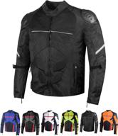 🧥 airtrek men mesh motorcycle touring waterproof rain armor biker jacket black s: ultimate protection for bikers logo