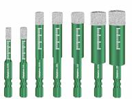 mgtgbao green 7pcs diamond drill bit set for glass, stone, and marble - hex shank hole saw kit for ceramic and porcelain tile (3/16-5/8 inches) logo