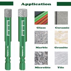 img 1 attached to Mgtgbao Green 7PCS Diamond Drill Bit Set For Glass, Stone, And Marble - Hex Shank Hole Saw Kit For Ceramic And Porcelain Tile (3/16-5/8 Inches)