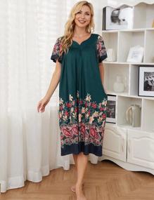 img 3 attached to House Dresses For Women With Pockets: Bloggerlove'S Short Sleeve Mumu Duster Housecoat Patio Dress In Sizes S-XXL
