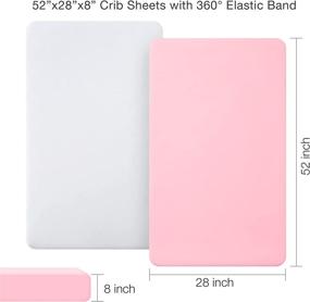 img 1 attached to Soft And Cozy Microfiber Fitted Crib Sheets For Baby Boy And Girls - 2 Pack Solid Colors - Fits Standard Crib And Toddler Mattresses - 28"X52"X8"- Pink And White