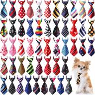 🐶 pack of 50 adjustable dog neck ties – assorted patterns for cats and small dogs – ideal for grooming, birthdays, photography, holidays, festivals – perfect gift and party favor logo