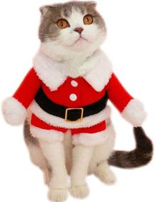 img 4 attached to 🎅 Bolbove Pet Christmas Santa Claus Suit Costume for Small Dogs Cats - Winter Coat Warm Clothes (Red, Small)