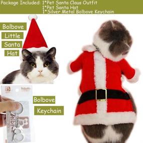 img 2 attached to 🎅 Bolbove Pet Christmas Santa Claus Suit Costume for Small Dogs Cats - Winter Coat Warm Clothes (Red, Small)