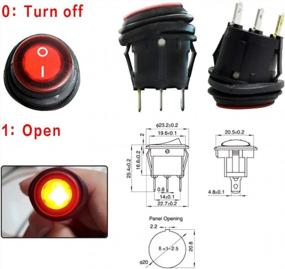 img 3 attached to 12Pcs Red LED Illuminated Waterproof Rocker Switch - DC 12-24V 6A SPST ON/Off Circuit