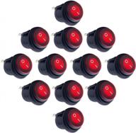 12pcs red led illuminated waterproof rocker switch - dc 12-24v 6a spst on/off circuit logo