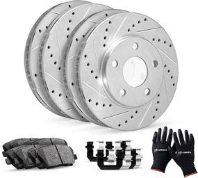 img 4 attached to 🔧 R1 Concepts Front Rear Brakes and Rotors Kit with Ceramic Pads - Fits 2013-2020 Nissan Altima