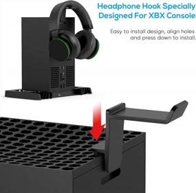 img 1 attached to Upgraded Cooling Stand For Xbox Series X With Charging Station, MENEEA Charger Stand For Controller With 2 Cooler System For XBSX Console, Headset Hook & Game Slots, For Xbox Series X Accessories Kit