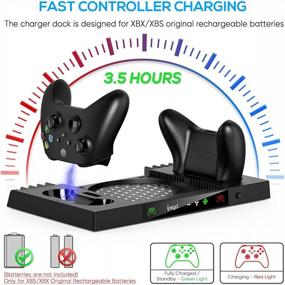 img 2 attached to Upgraded Cooling Stand For Xbox Series X With Charging Station, MENEEA Charger Stand For Controller With 2 Cooler System For XBSX Console, Headset Hook & Game Slots, For Xbox Series X Accessories Kit