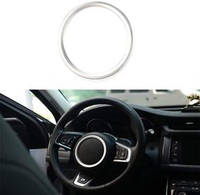 img 3 attached to 🔘 Enhance Your Steering Wheel with Premium Aviation Aluminum Alloy Ring Sticker Decals for XE XFL F-PACE F-Type XF 2015-2021 (Silver)