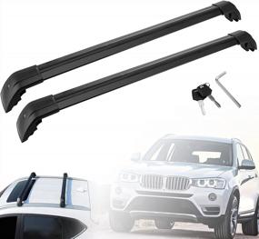 img 4 attached to MotorFansClub Cross Bar Roof Rack Compatible With BMW X3 F25 2011-2018, Baggage Luggage Carrier (Not For 2019+)