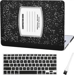 img 4 attached to Matte Rubberized Hard Shell Cover Sleeve for MacBook Pro 13 inch A1502 A1425 (2012-2015 Release), with Silicone Keyboard Cover and Dust Brush - Notebook Pattern-Black