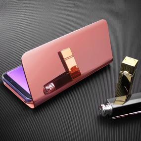img 1 attached to Luxury Gold Electroplate Plating Case For Samsung Galaxy Note 8 With Translucent View Window & Smart Sleep/Wake Up Function
