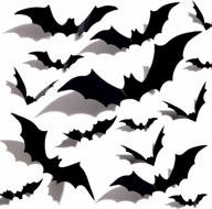 get spooked this halloween with 60pcs 3d bat wall stickers for home and party decoration! logo