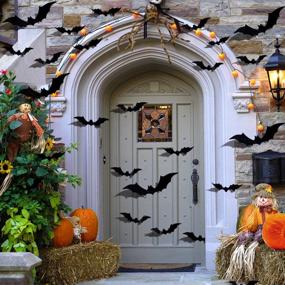 img 1 attached to Get Spooked This Halloween With 60PCS 3D Bat Wall Stickers For Home And Party Decoration!