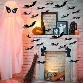 img 3 attached to Get Spooked This Halloween With 60PCS 3D Bat Wall Stickers For Home And Party Decoration!