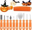 professional 10-piece stainless steel pumpkin carving kit with case for halloween decorations logo