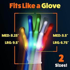 img 2 attached to Light Up The Night With PartySticks LED Gloves For Kids - 6 Flashing Modes & 5 Colors!