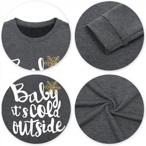 img 2 attached to Women'S Christmas Sweatshirt - Funny Snowflake Graphic Letter Print Pullover (Baby It'S Cold Outside)