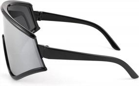 img 3 attached to Солнцезащитные очки FEISEDY Shield с запахом 80-х годов Цельный спортивный козырек для мужчин и женщин B2791