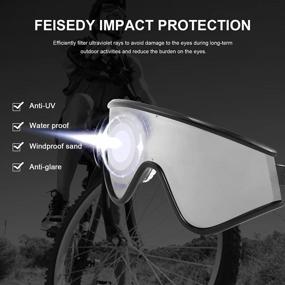 img 1 attached to Солнцезащитные очки FEISEDY Shield с запахом 80-х годов Цельный спортивный козырек для мужчин и женщин B2791