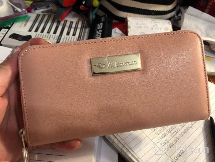 img 1 attached to Women'S PINK Calfskin Leather Wallet W/ Embossed Zip & RFID Theft Protection review by Deron Altman