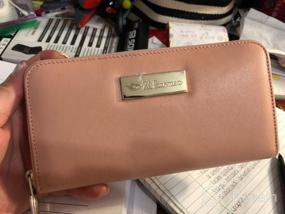 img 6 attached to Women'S PINK Calfskin Leather Wallet W/ Embossed Zip & RFID Theft Protection