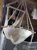 img 1 attached to Handmade Knitted Cotton Rope Hammock Swing Chair With Bamboo Back Support - Perfect For Indoor And Outdoor Use By Zupapa review by Jean Donjuan
