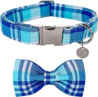 cotton dog collar with bow tie: comfortable & durable for small, medium, and large dogs by dogwong logo