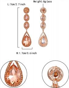 img 1 attached to Wedding Bridal Rhinestone Crystal Teardrop Earrings With Multiple Pierced Dangles