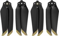 4 шт. малошумные складные пропеллеры, совместимые с dji mavic air 2 — raycorp performance drone props + бесплатный стабилизатор (черный/золотой наконечник) логотип