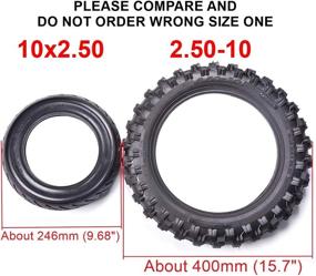 img 2 attached to 🚲 Knobby 2.50x10 Tire & TR87 Inner Tube Set - Front or Rear Tyre Compatible with Mini Dirt Bike XR50 CRF50 PW50 SDG107 50SX Morini Razor SX500