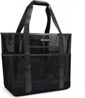 get beach-ready with vifuur mesh beach bag: the ultimate 40l tote with 8 oversized pockets! logo