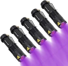 img 4 attached to 🔦 5-Pack Goldenguy Zoomable 395nm UV Flashlights – Blacklight Pet Urine and Stains Detector, Ideal for Bed Bugs in Dogs & Cats