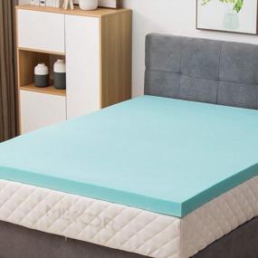 img 4 attached to Queen Size Gel-Infused Memory Foam Mattress Topper - Soft Firm Support With CertiPUR-US Certified Foam - Mecor 4 Inch Blue Topper