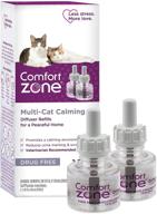 🐱 2 refills, comfort zone multi-cat pheromone diffuser refills (60 days) - peaceful home solution, veterinarian recommended to stop cat fighting, reduce spraying, scratching, & other problematic behaviors logo