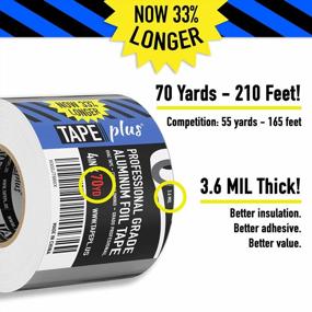 img 3 attached to Industrial Strength Aluminum Foil Tape - 4 Inch By 210 Feet - Ideal For HVAC, Metal Repair And Insulation!