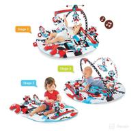 👶 yookidoo baby gym and play mat: 3 stage activity gym with motorized robot track and 20 development activities - perfect for sit, lay, and tummy time training - age 0-12 months logo