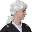 george washington white wig - historical colonial costume accessory for adults and kids logo