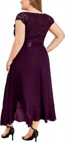 img 3 attached to Plus Size Women'S Elegant Floral Lace Ruffle Asymmetrical Hemline Bridesmaid Maxi Dress By Miusol